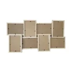 A multi-photo collage frame with eight rectangular sections for pictures, designed in a neutral-tone MDF material.