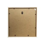 Back panel of a photo frame made of MDF, featuring a hanging hook and secure clips for photo placement.