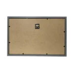 Back view of an MDF photo frame with black frame edges, brown backing, and a sawtooth hanger on a white background.