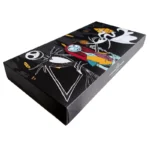 A black-colored rectangular gift box with artistic Nightmare Before Christmas-themed design featuring animated characters.