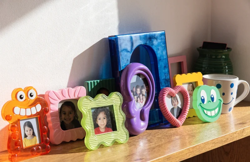 Creative Kids' Frame Designs A variety of kids' frames with animal shapes, bright colors, and 3D details.