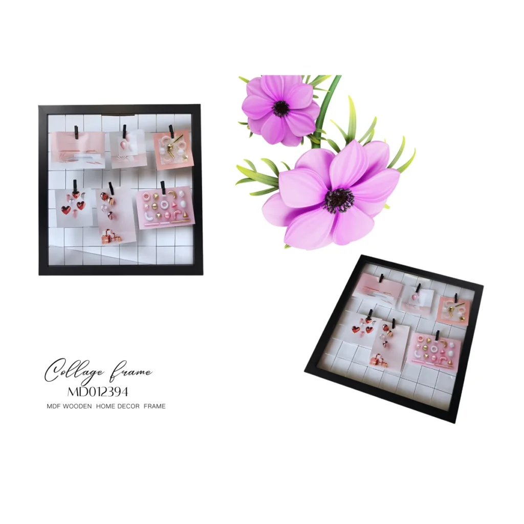 MDF Black&White Collage Metal Peg Frame