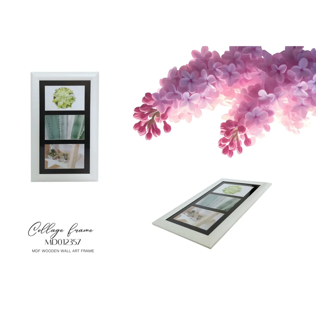 White Vertical Collage Frame for 3 Photos