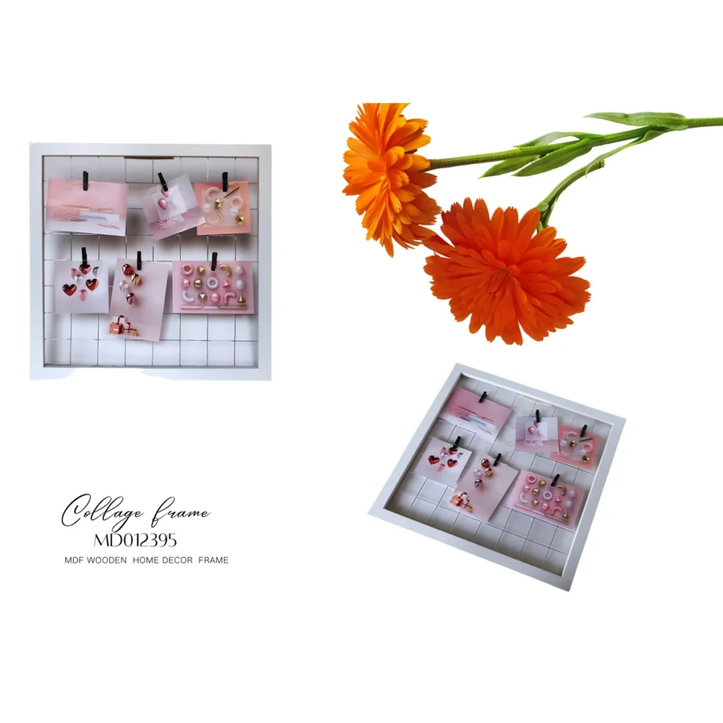 White MDF Clip Photo Frame Collage