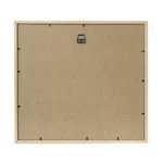 Back view of an MDF photo frame with a sawtooth hanger and secure closure tabs, showcasing its sturdy wooden construction.