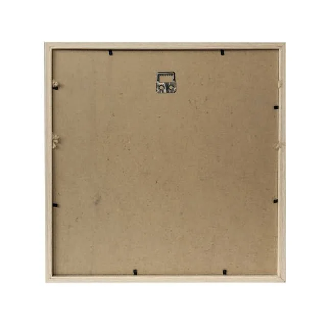 Back view of a square MDF photo frame with a metal wall hanger and secured edges, suitable for wall mounting.