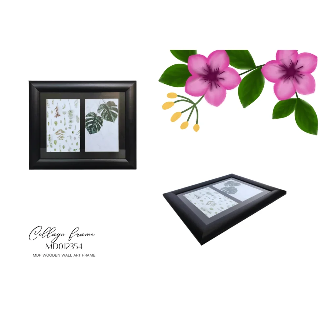 Black Collage Frame with Double Photos