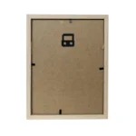 Wooden photo frame back panel featuring MDF backing, secure clips, and a wall mount hook for hanging.