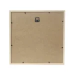 Wooden photo frame backing featuring MDF material, secure clasps, and a central hanging hook for wall mounting.